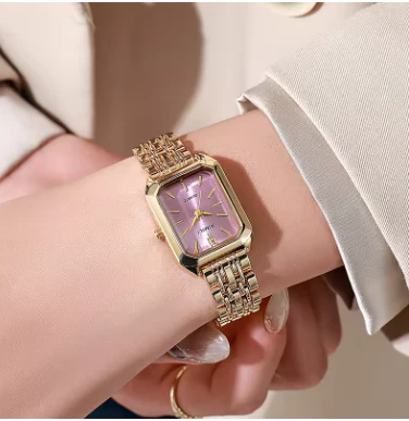 Elegant Square Case Quartz Wristwatch Folding Clasp - Image 4
