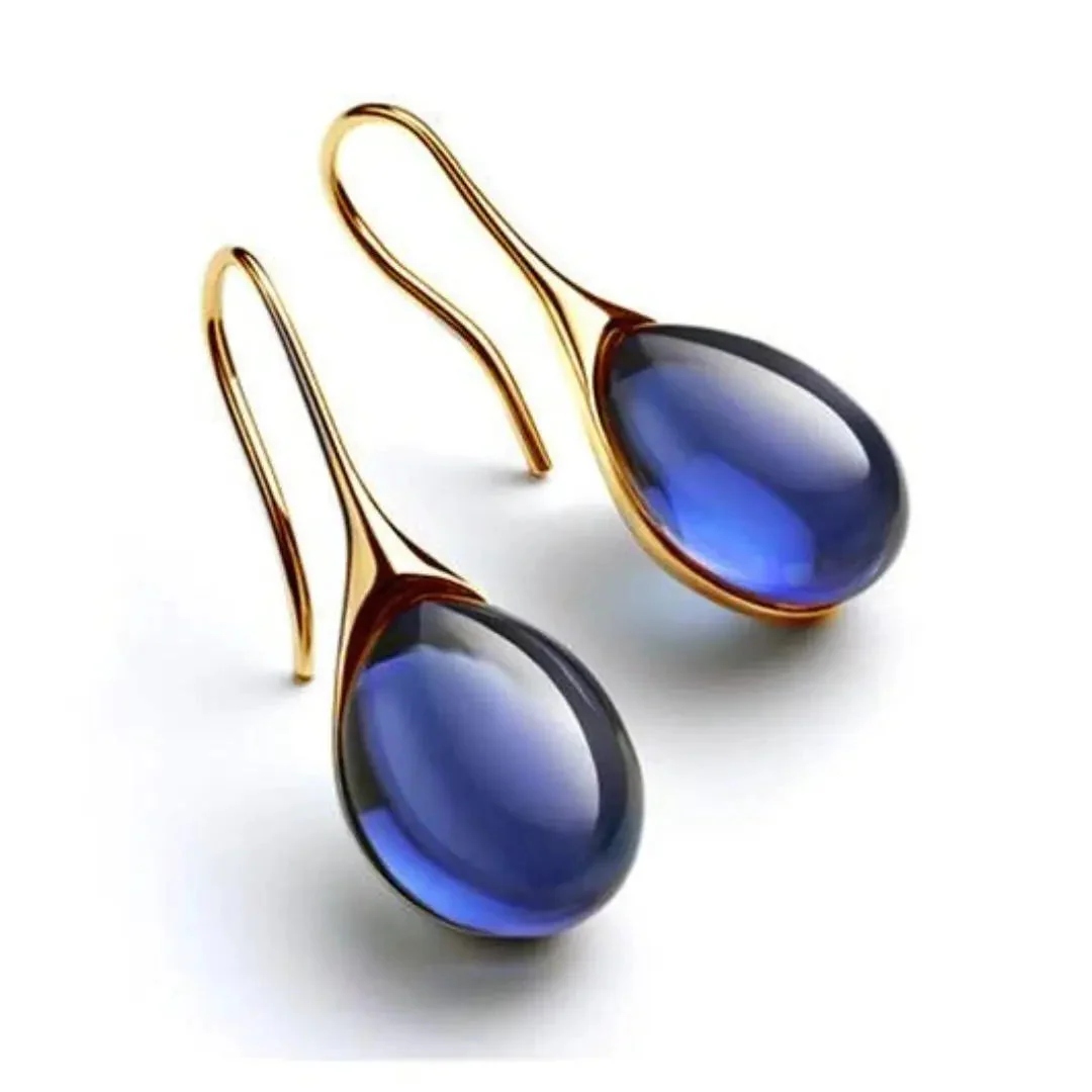 Crystal drop earrings in gold and silver - Image 3