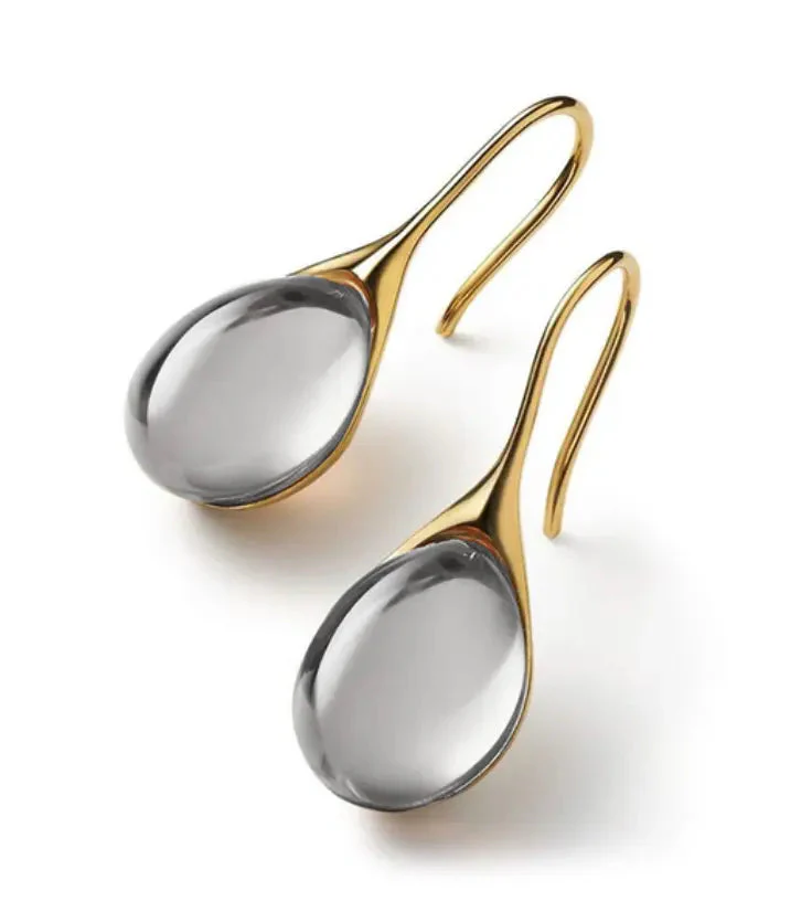 Crystal drop earrings in gold and silver - Image 5