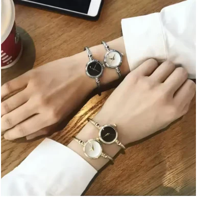 Luxurious Gold Tone Stainless Steel Bracelet Timepiece - Image 3