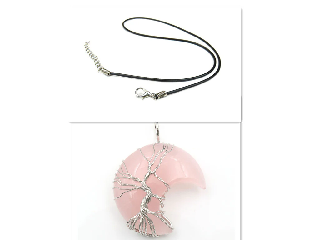 Moon Crystal Tree of Life Pendant Necklace Accessories - Image 10